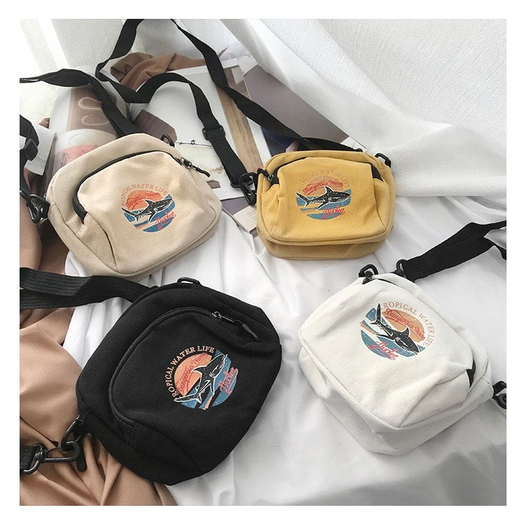 Unisex Mini Tropical Water Life Crossbody Bag Evergreen Elegance