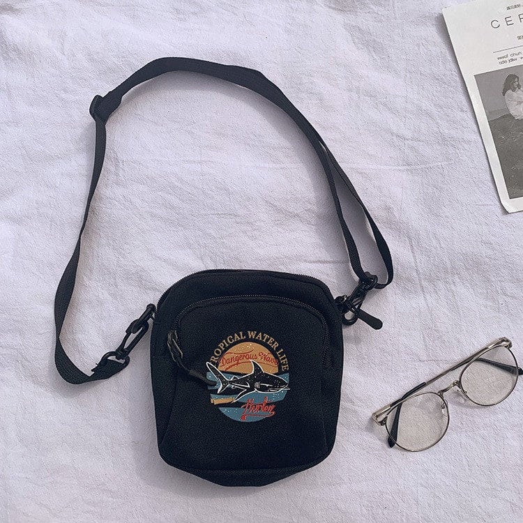 Unisex Mini Tropical Water Life Crossbody Bag Evergreen Elegance