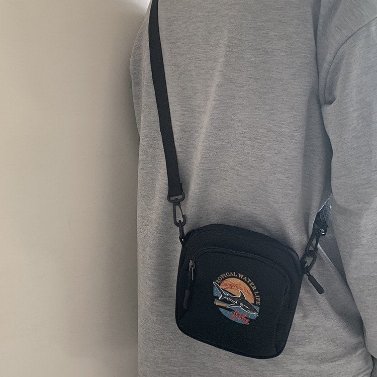 Unisex Mini Tropical Water Life Crossbody Bag Evergreen Elegance